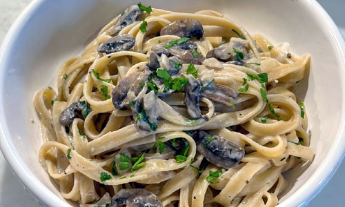 Truffle Mushroom Tagliatelle in a bowl